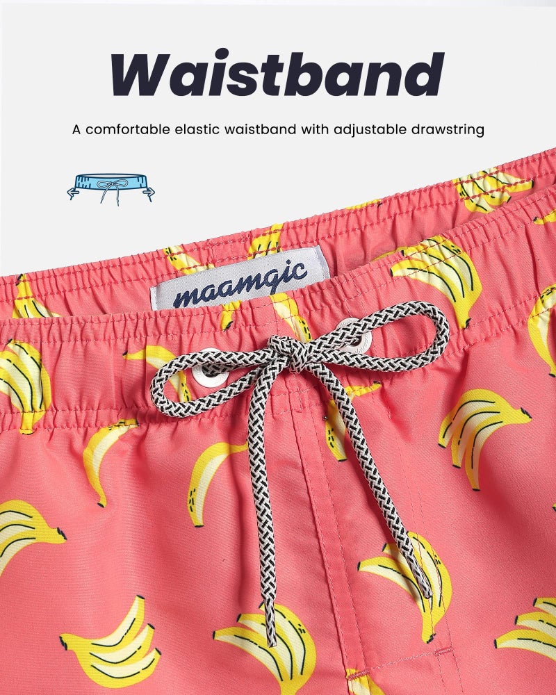 maamgic Mens Swim Trunks Quick Dry Swim Shorts with Mesh Lining Funny Swimwear Bathing Suits 7inch Banana Medium - Image 3